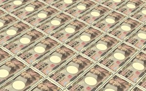 51376413 - japanese yen bills stacked background. computer generated 3d photo rendering.